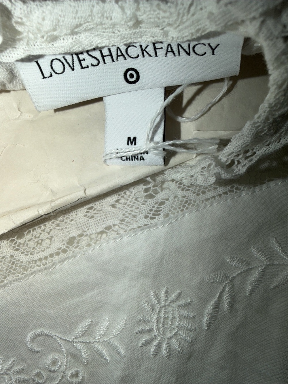 LoveShackFancy Ivory Embroidered Lace Blouse - Picture 3 of 3
